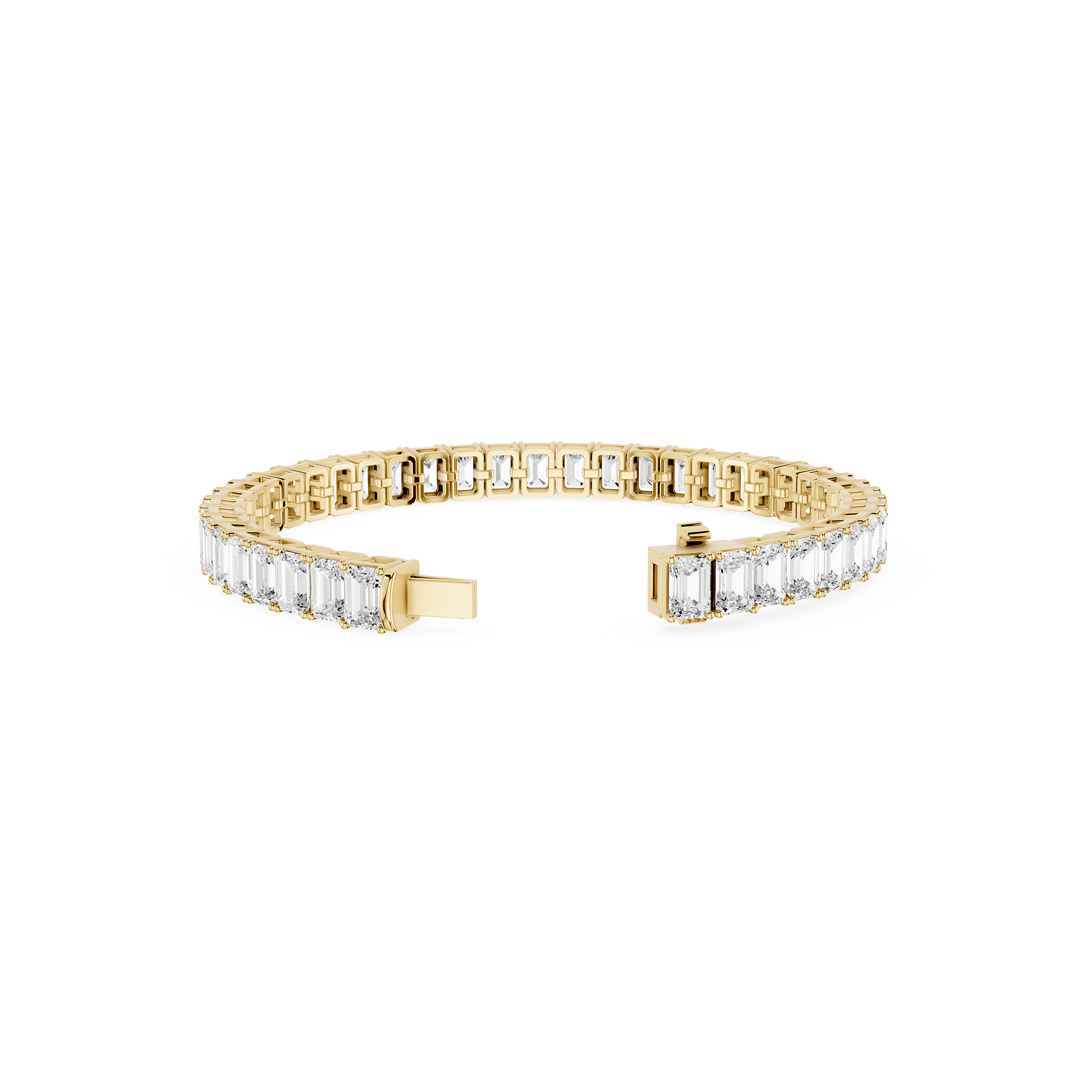 Emerald Cut Lab Grown Diamond Tennis Bracelet for Women