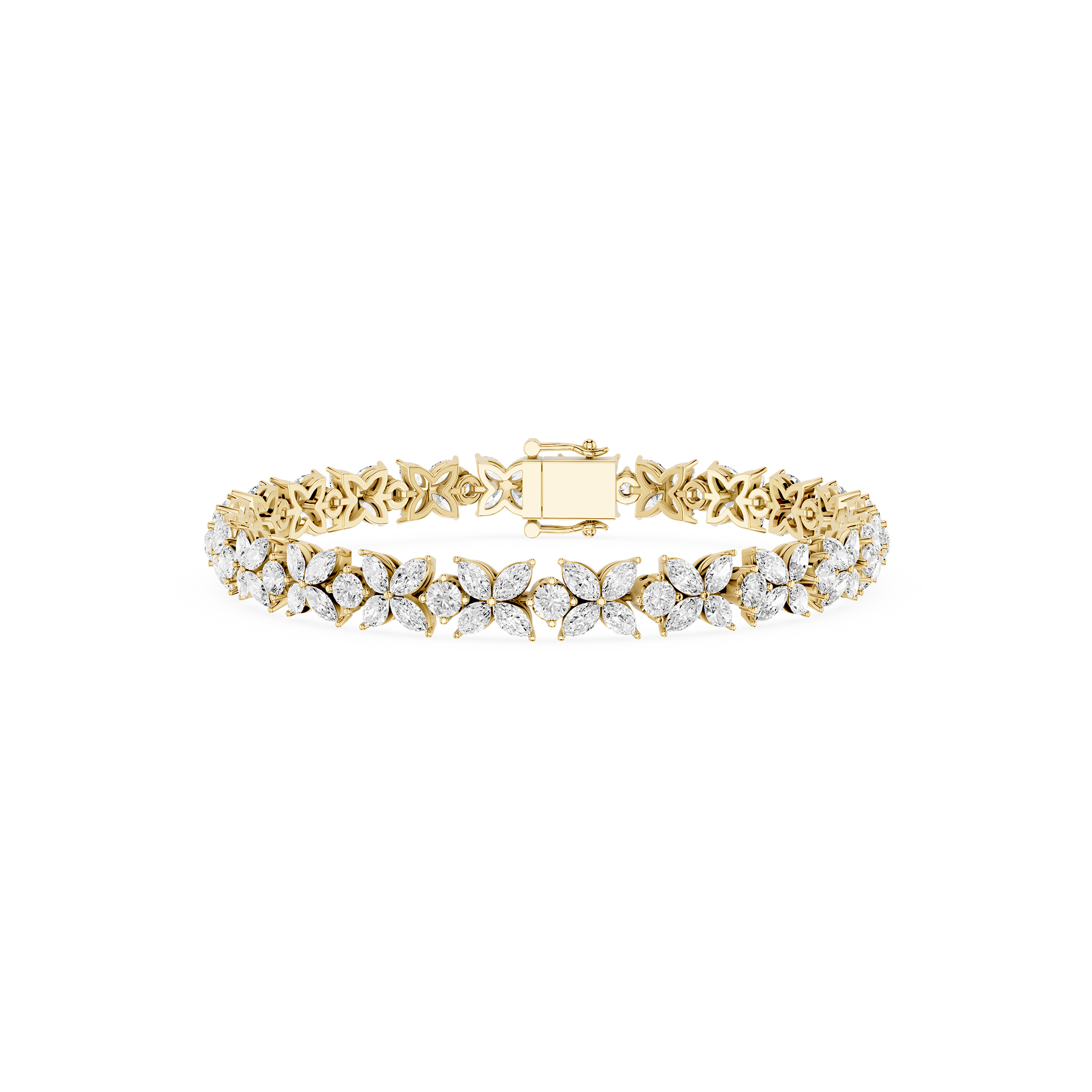 Lab Grown Diamond Marquise Floral Tennis Bracelet