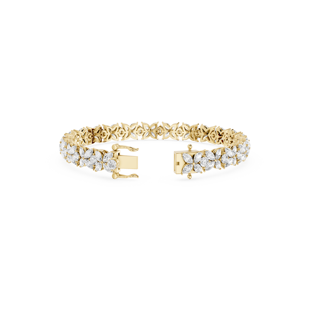 Lab Grown Diamond Marquise Floral Tennis Bracelet
