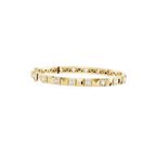 Lab Grown Emerald Cut Diamond Station Bangle Bracelet