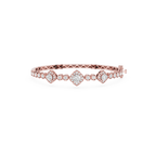 Lab Grown Diamond Halo Station Bangle Bracelet