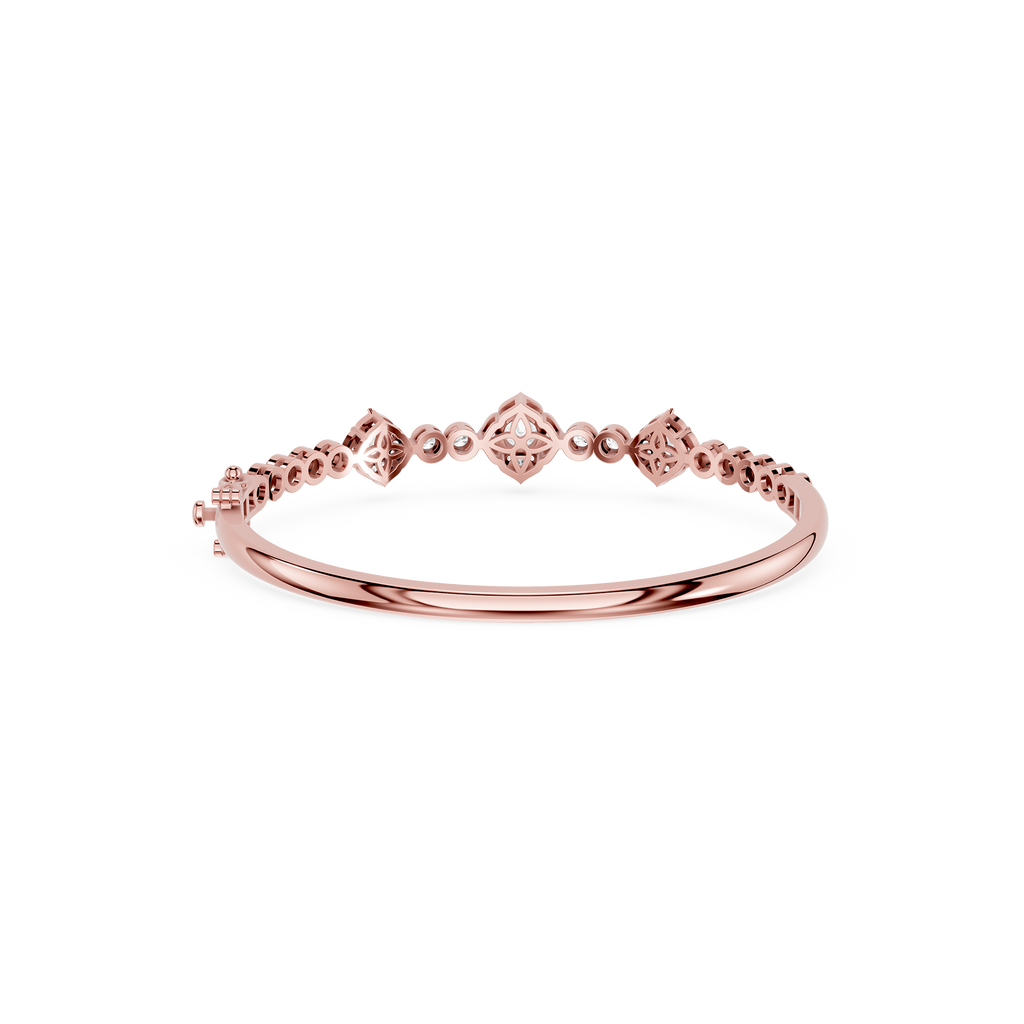 Lab Grown Diamond Halo Station Bangle Bracelet