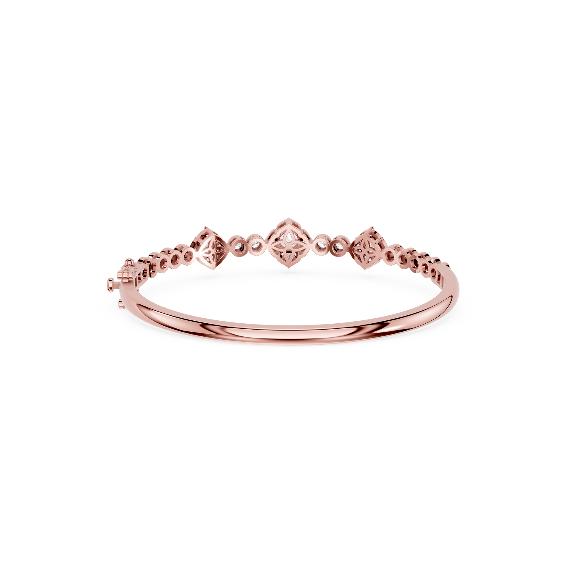 Lab Grown Diamond Halo Station Bangle Bracelet