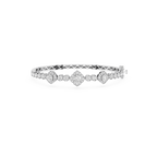 Lab Grown Diamond Halo Station Bangle Bracelet