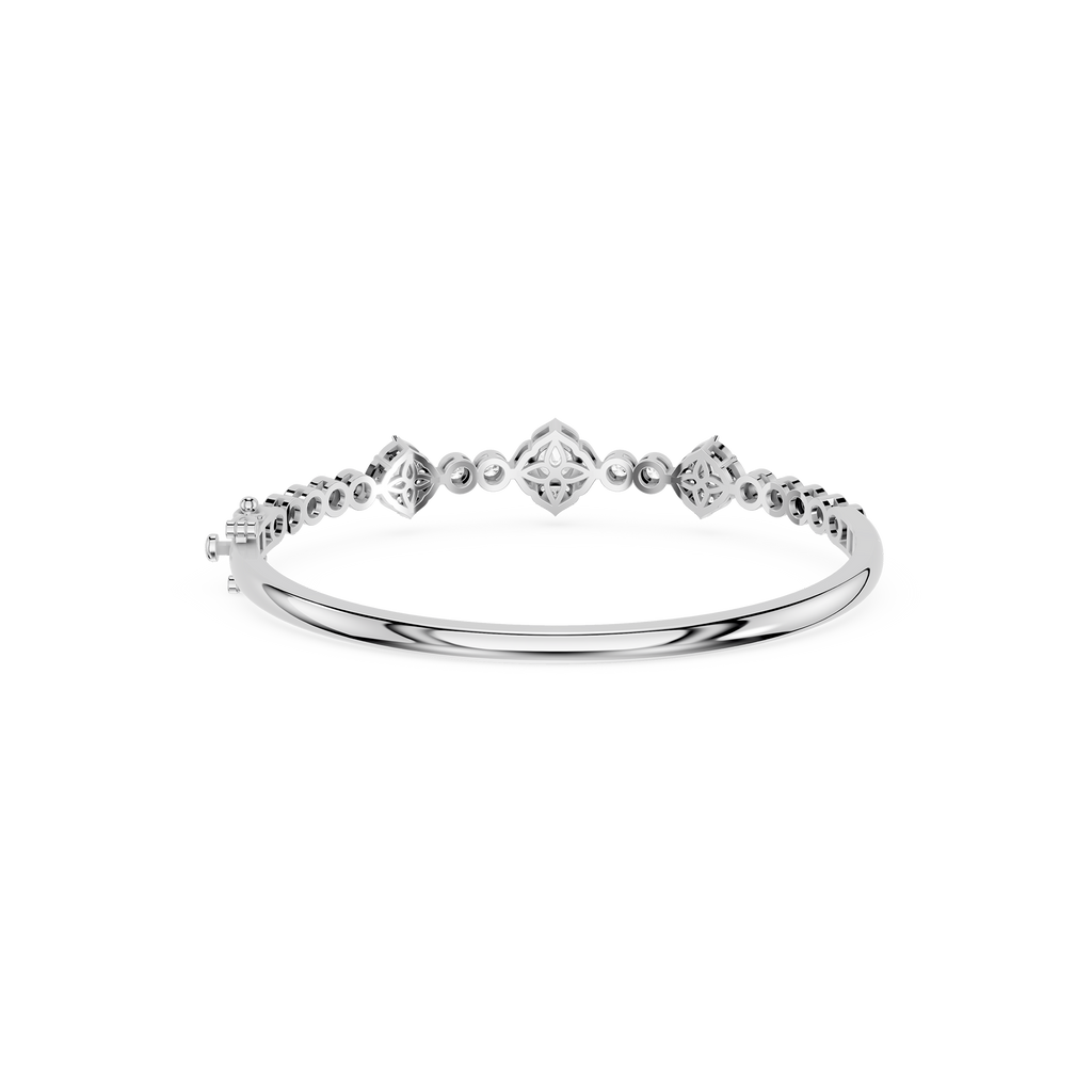 Lab Grown Diamond Halo Station Bangle Bracelet