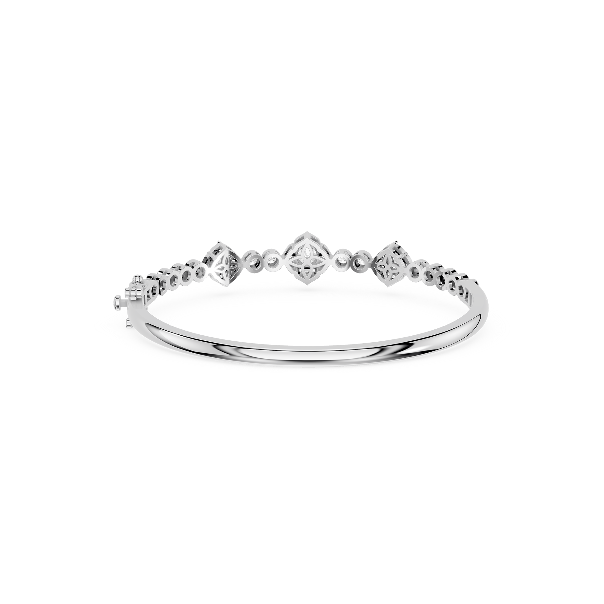 Lab Grown Diamond Halo Station Bangle Bracelet