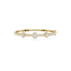 Lab Grown Diamond Halo Station Bangle Bracelet
