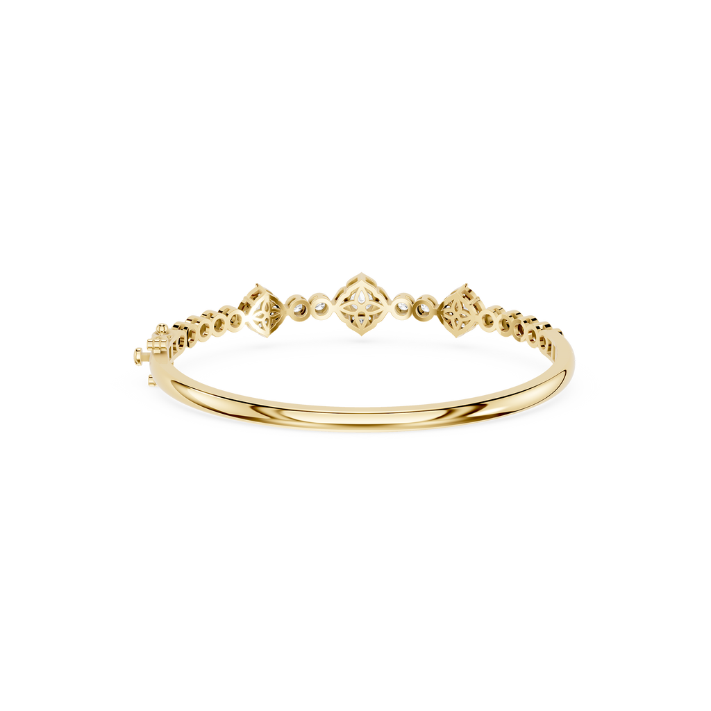 Lab Grown Diamond Halo Station Bangle Bracelet