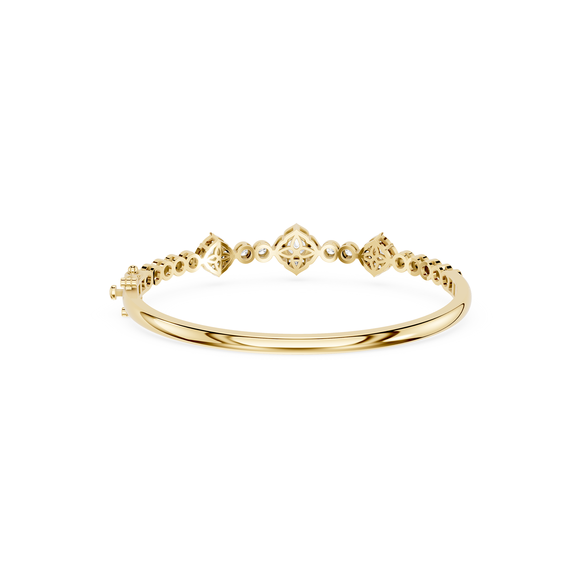 Lab Grown Diamond Halo Station Bangle Bracelet
