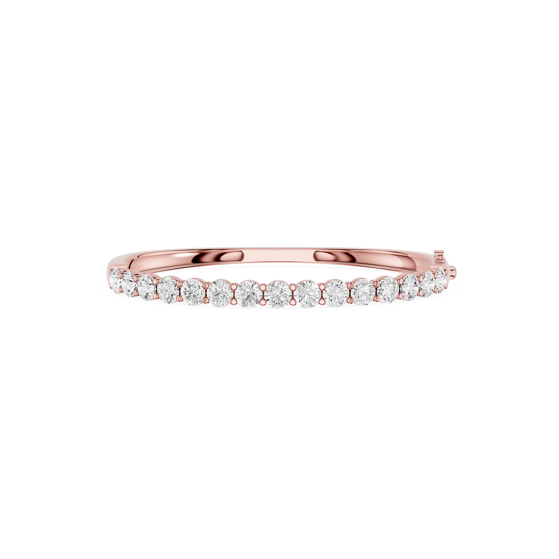 Lab Grown Round Diamond Half Tennis Bangle Bracelet