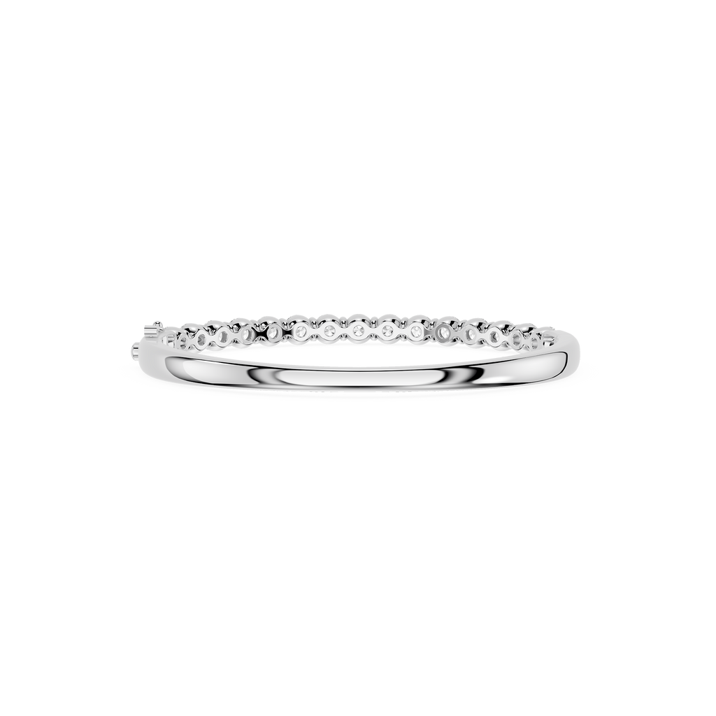 Lab Grown Round Diamond Half Tennis Bangle Bracelet