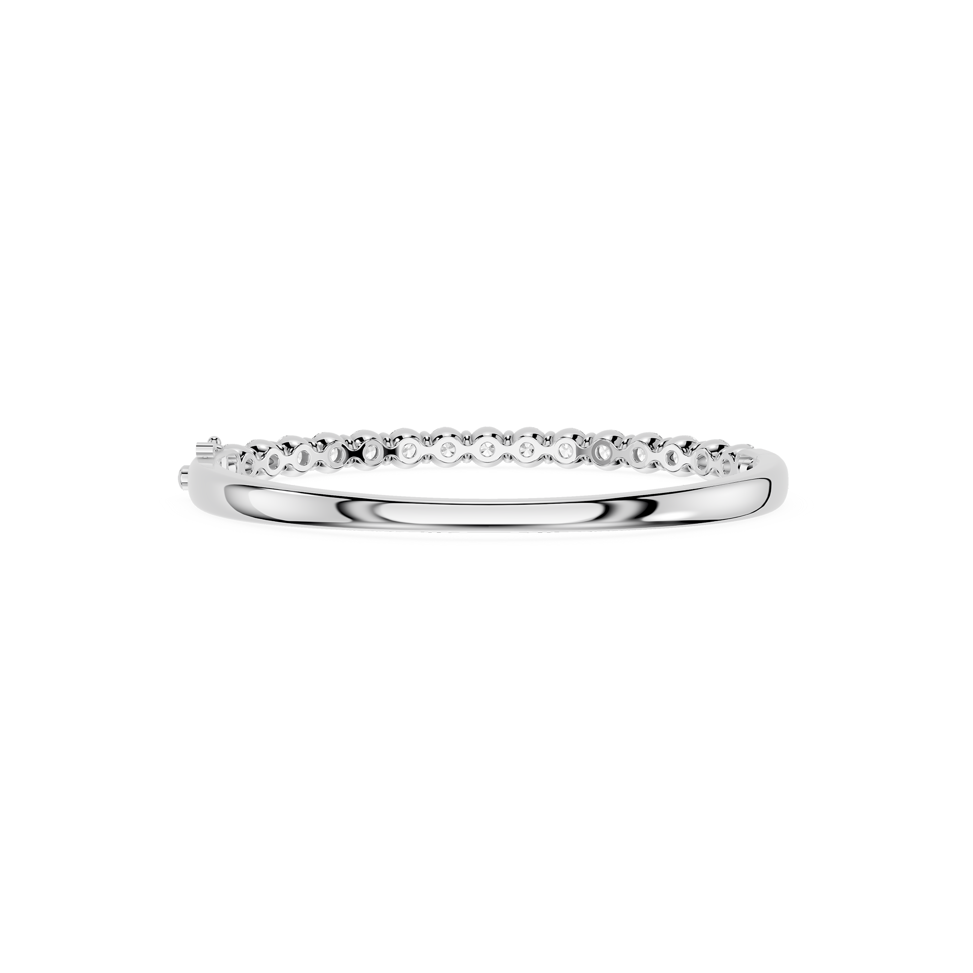 Lab Grown Round Diamond Half Tennis Bangle Bracelet
