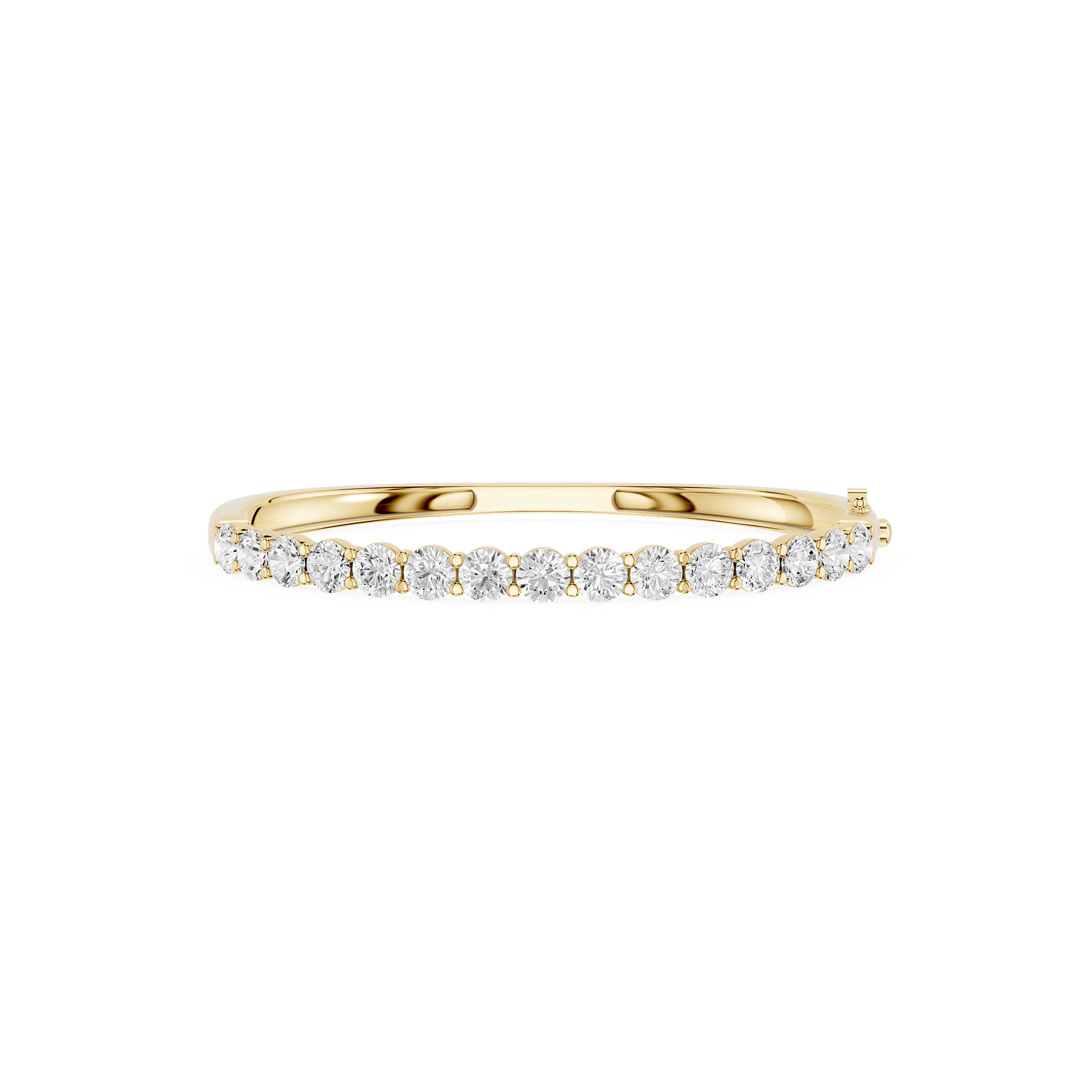 Lab Grown Round Diamond Half Tennis Bangle Bracelet