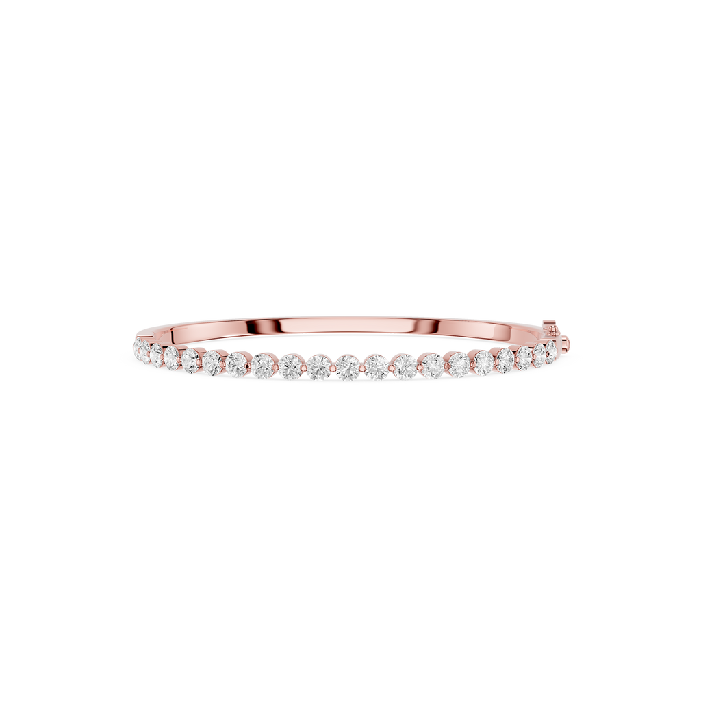Lab Grown Oval Diamond Half Tennis Bangle Bracelet