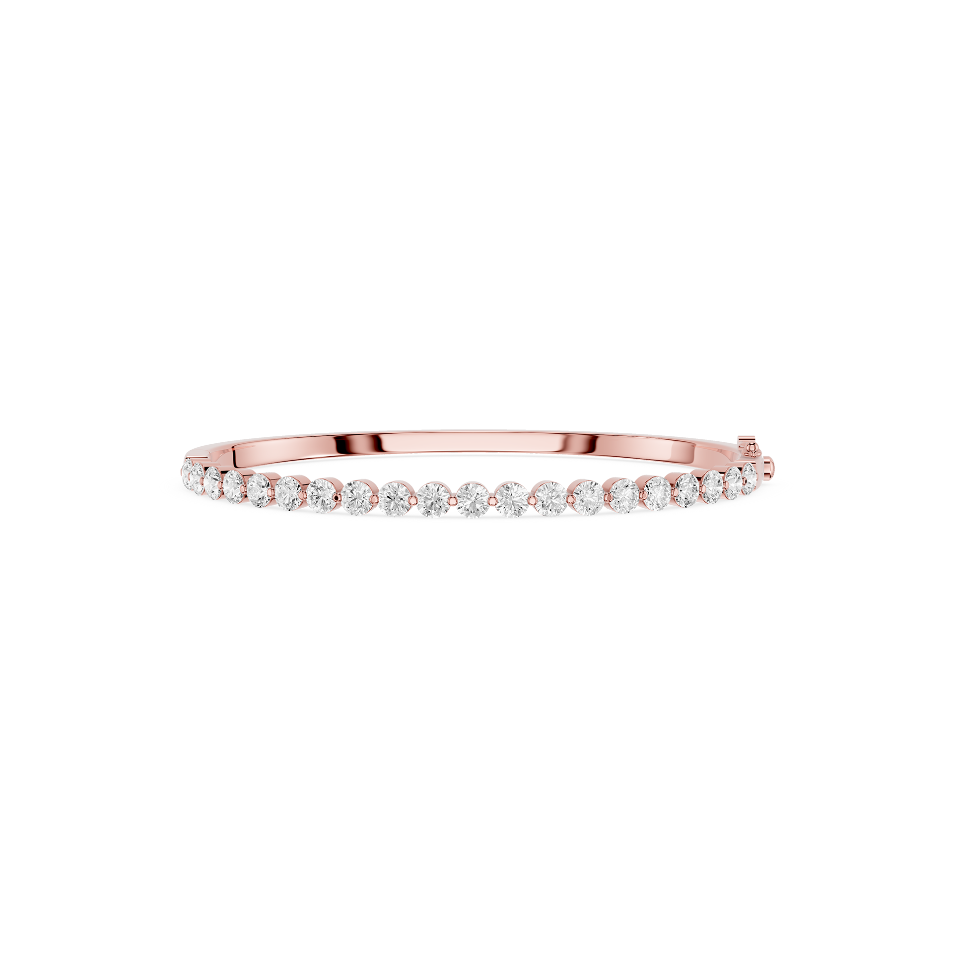 Lab Grown Oval Diamond Half Tennis Bangle Bracelet