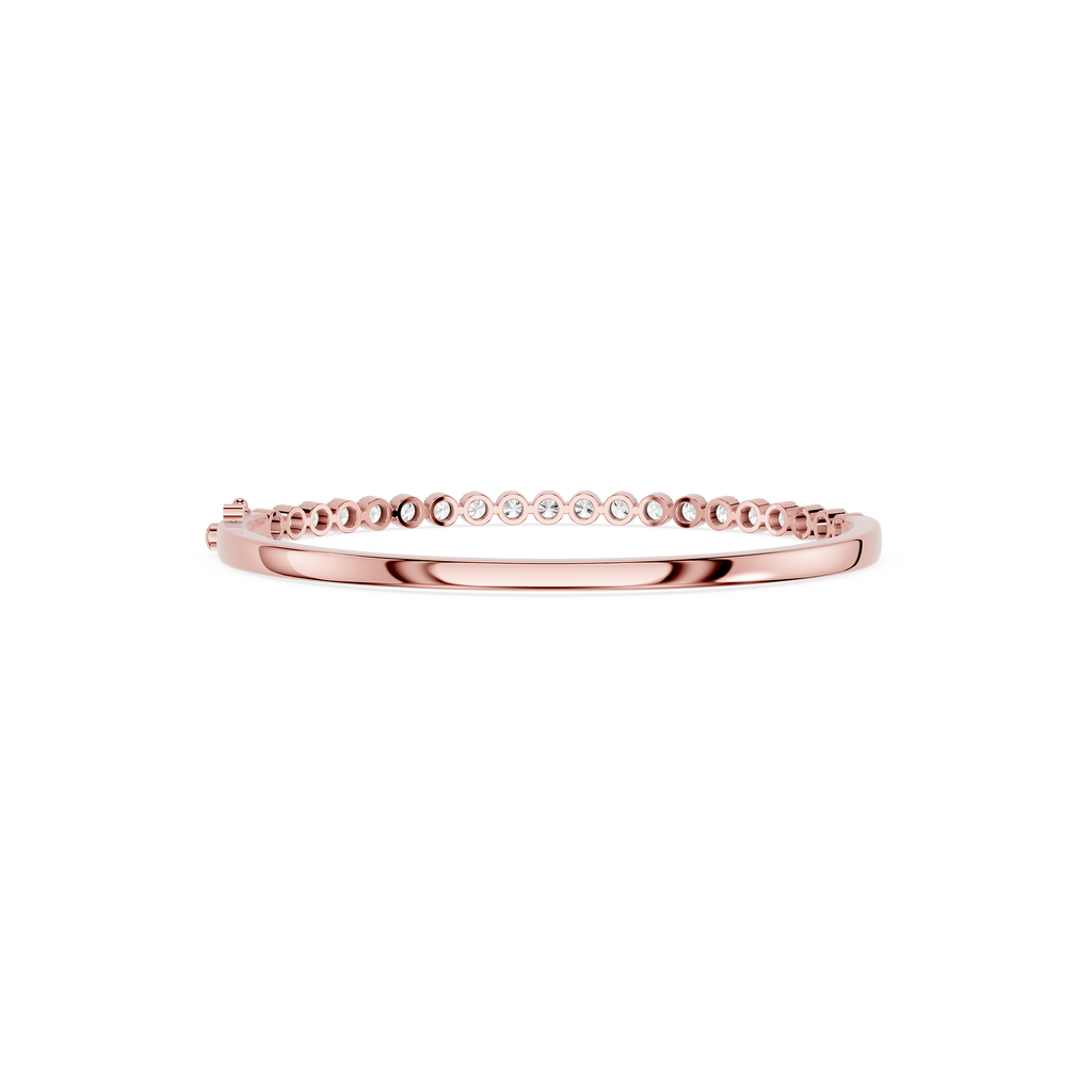 Lab Grown Oval Diamond Half Tennis Bangle Bracelet