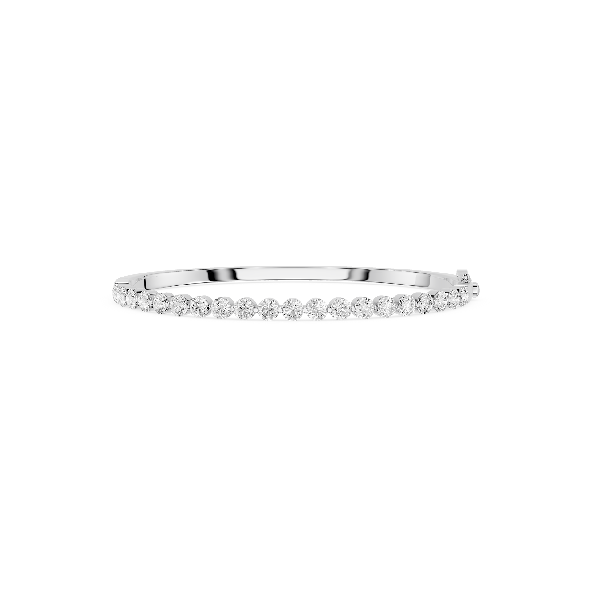 Lab Grown Oval Diamond Half Tennis Bangle Bracelet