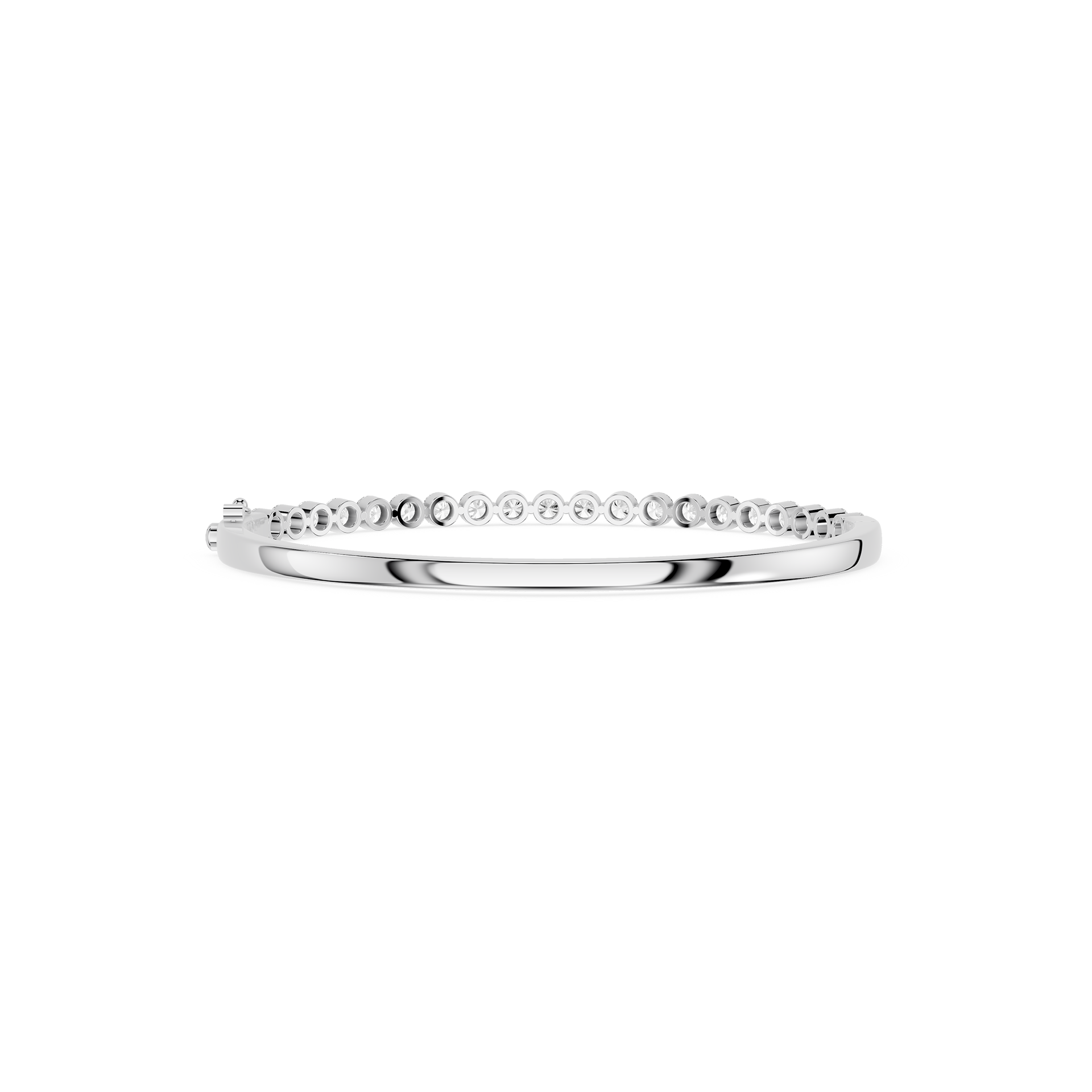 Lab Grown Oval Diamond Half Tennis Bangle Bracelet