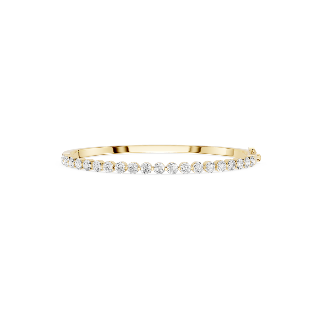 Lab Grown Oval Diamond Half Tennis Bangle Bracelet