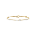Lab Grown Emerald Cut Diamond Tennis Bangle Bracelet