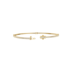 Lab Grown Emerald Cut Diamond Tennis Bangle Bracelet