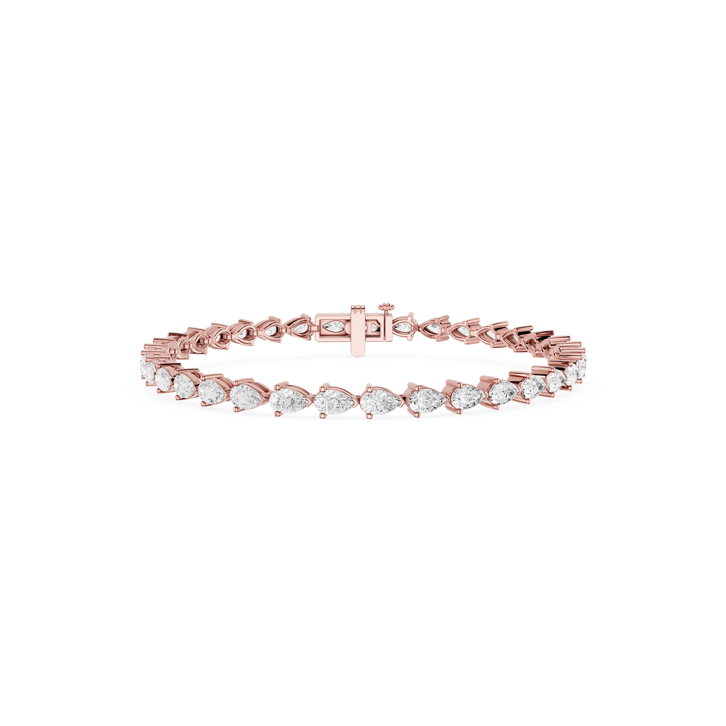 Lab Grown Pear Shape Diamond Tennis Bracelet
