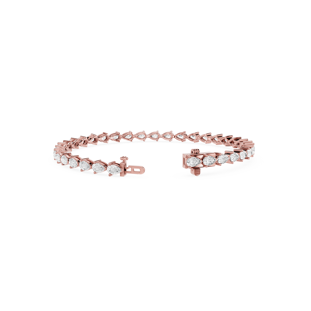 Lab Grown Pear Shape Diamond Tennis Bracelet