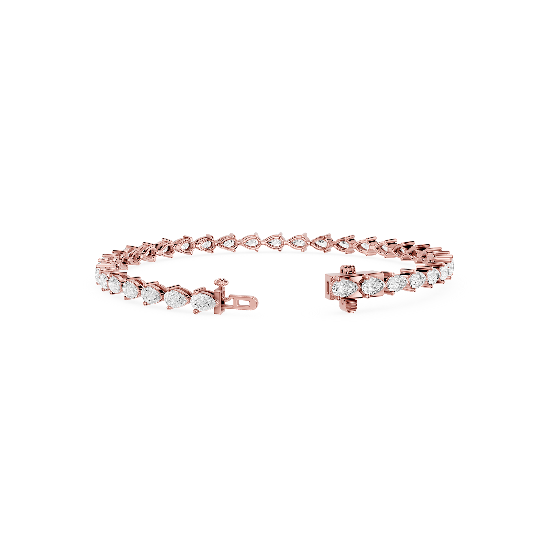 Lab Grown Pear Shape Diamond Tennis Bracelet
