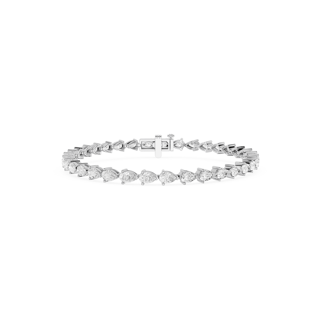 Lab Grown Pear Shape Diamond Tennis Bracelet