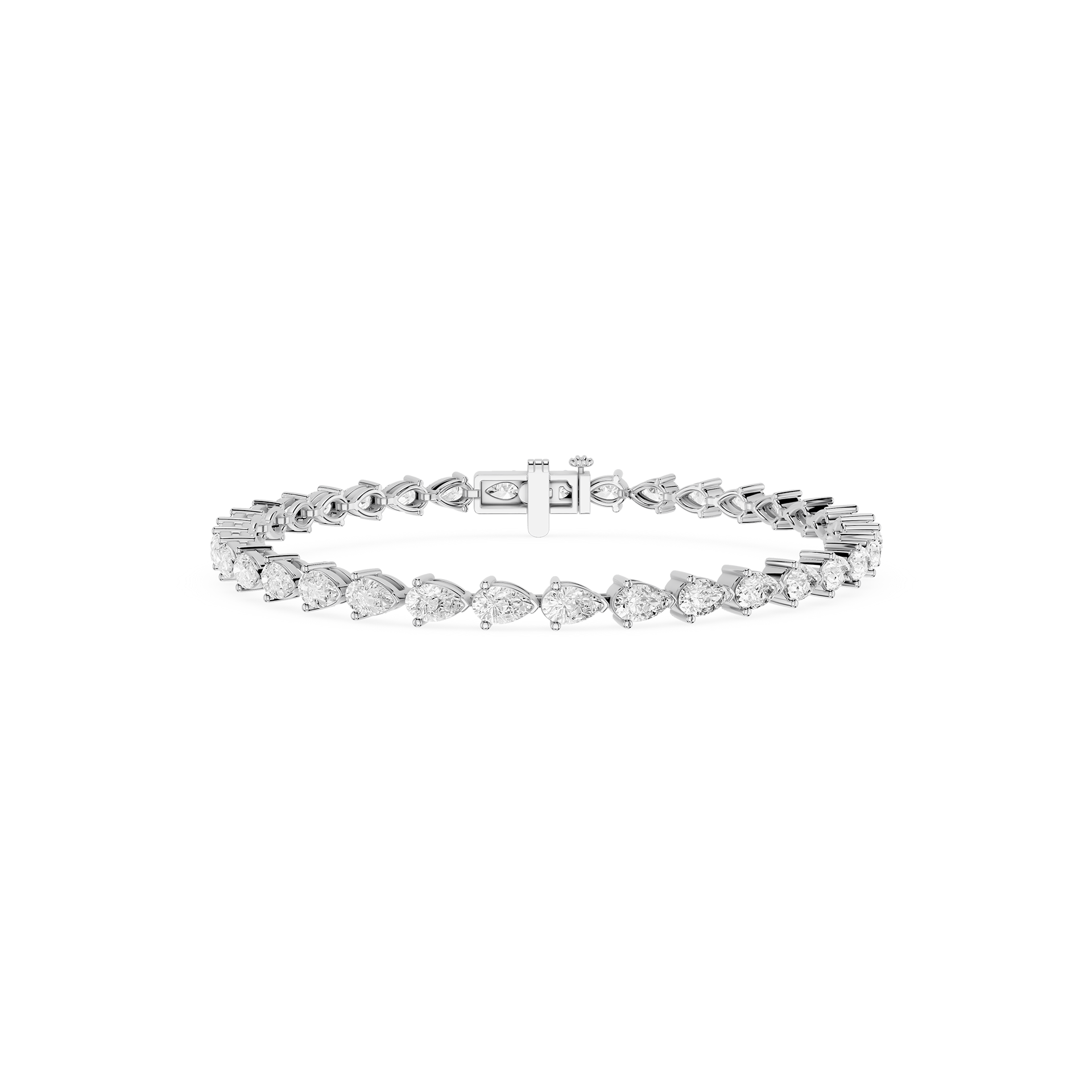 Lab Grown Pear Shape Diamond Tennis Bracelet