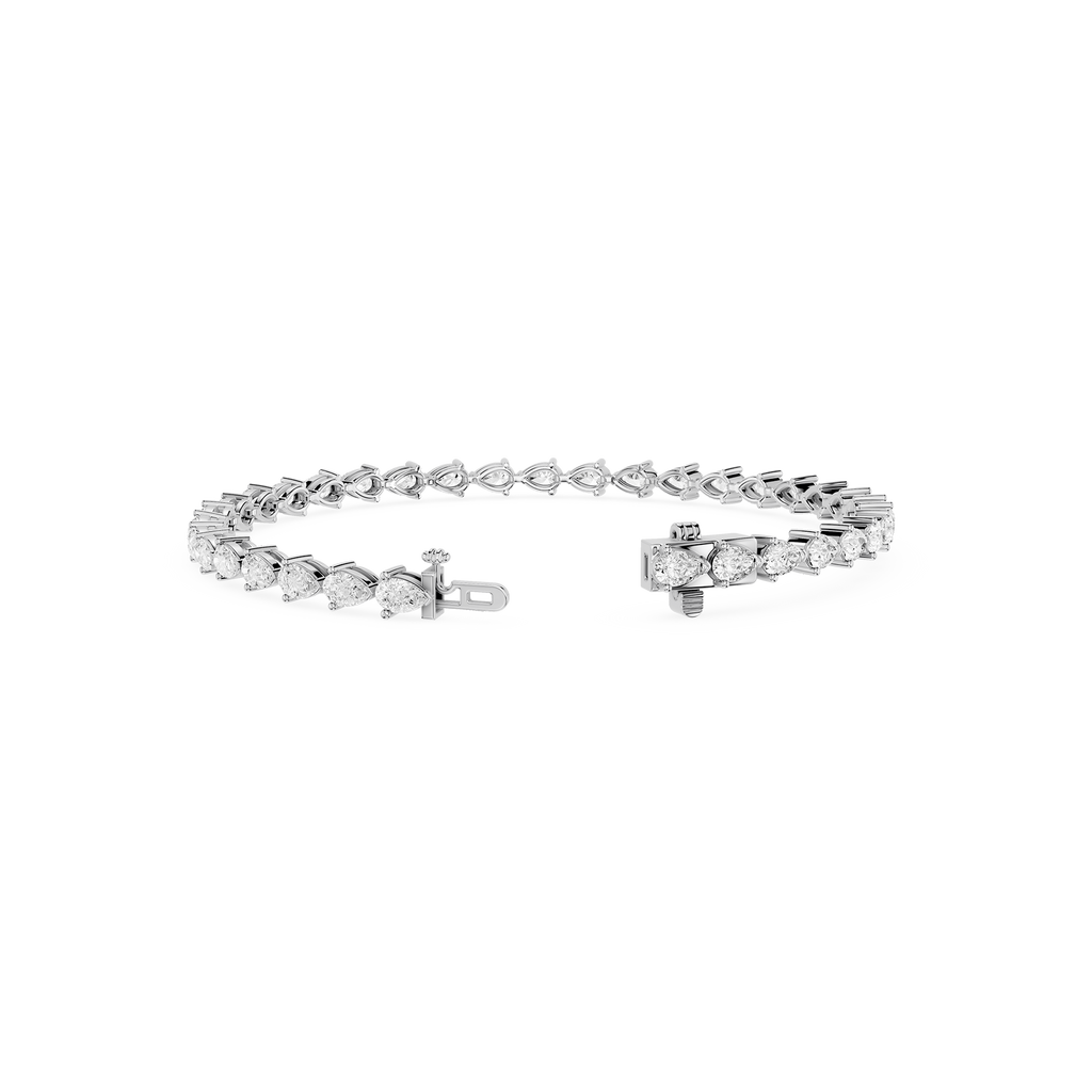 Lab Grown Pear Shape Diamond Tennis Bracelet