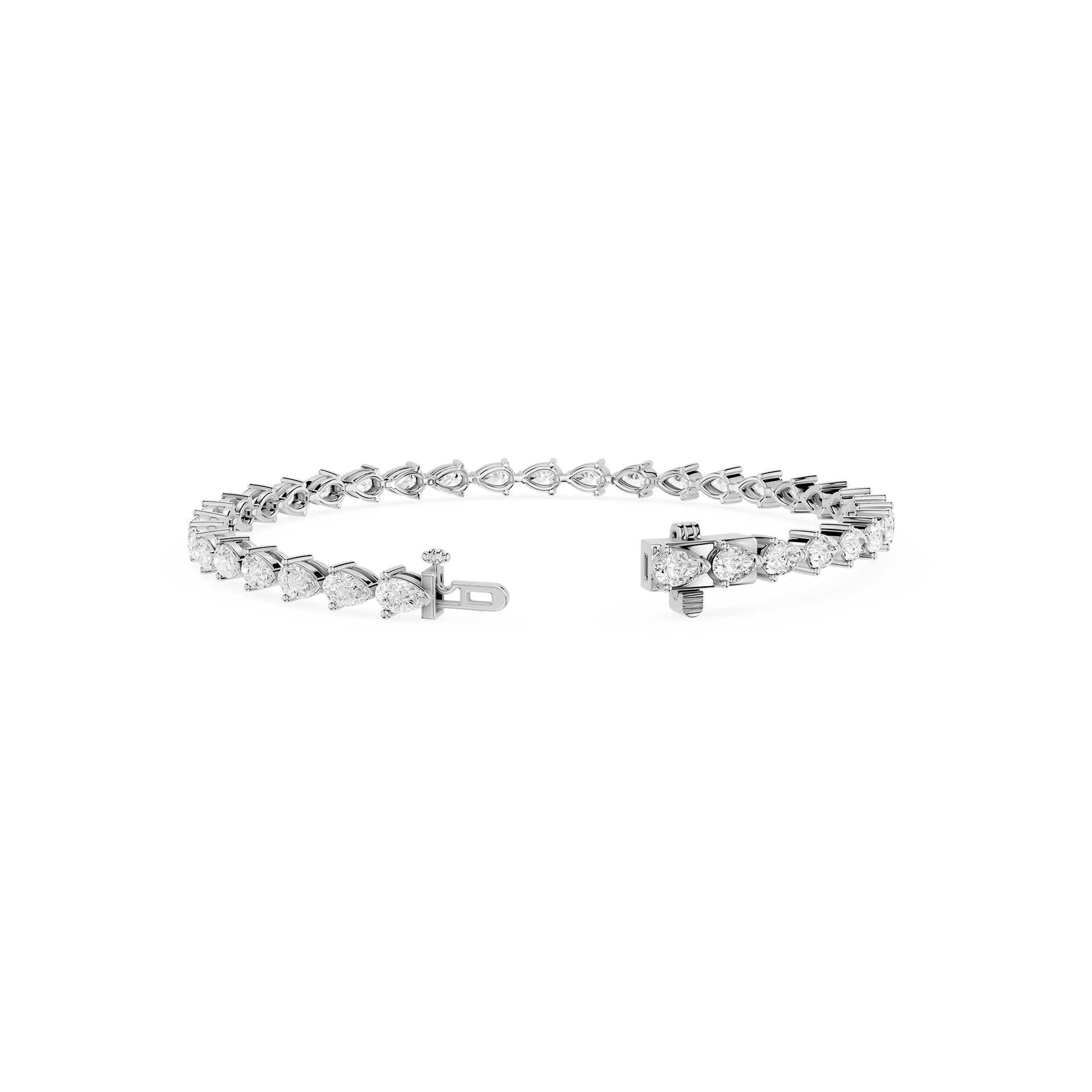 Lab Grown Pear Shape Diamond Tennis Bracelet