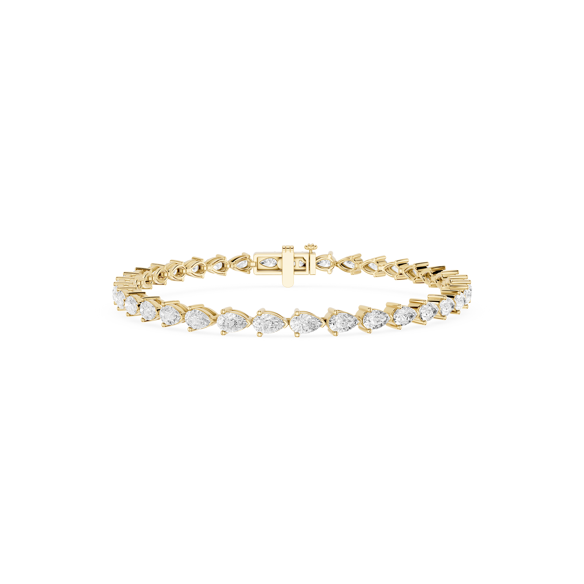 Lab Grown Pear Shape Diamond Tennis Bracelet