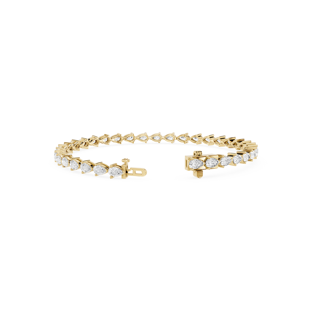 Lab Grown Pear Shape Diamond Tennis Bracelet