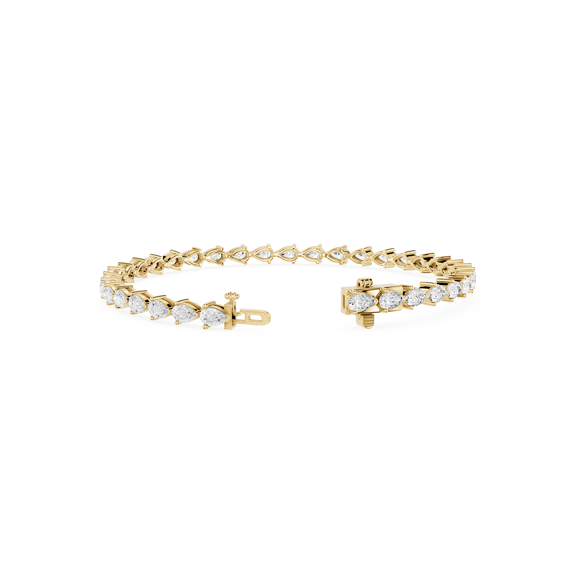 Lab Grown Pear Shape Diamond Tennis Bracelet