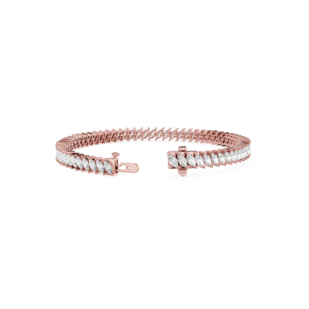 Lab Grown Marquise Diamond Tennis Bracelet