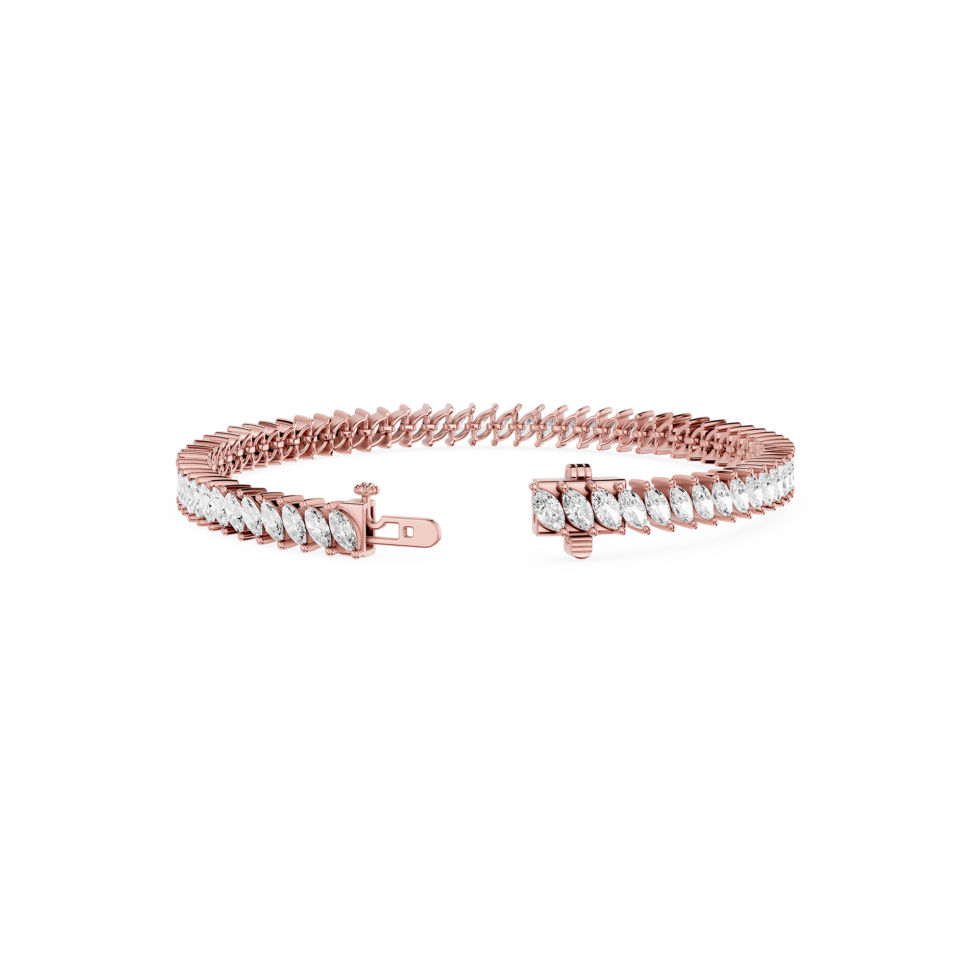 Lab Grown Marquise Diamond Tennis Bracelet