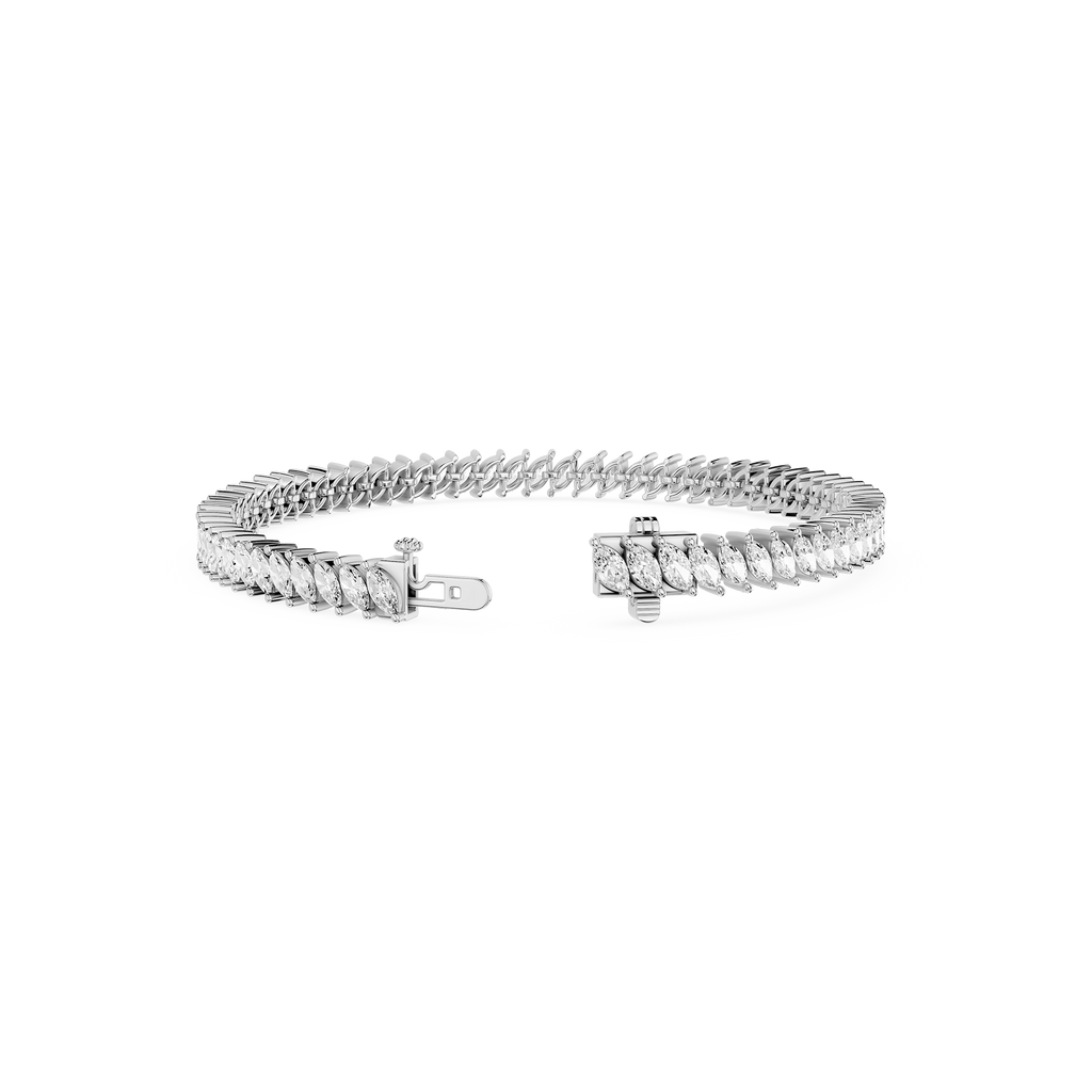 Lab Grown Marquise Diamond Tennis Bracelet