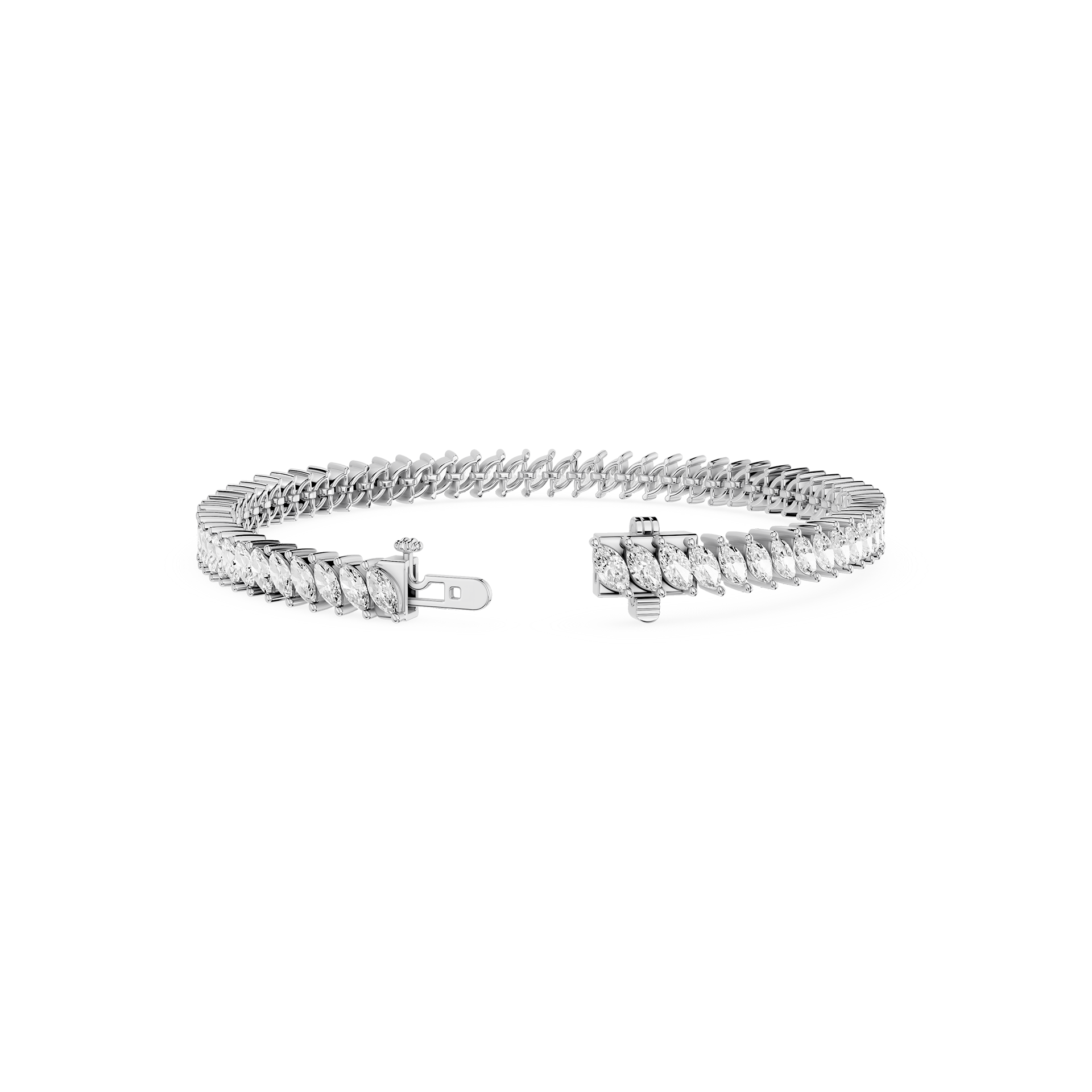Lab Grown Marquise Diamond Tennis Bracelet