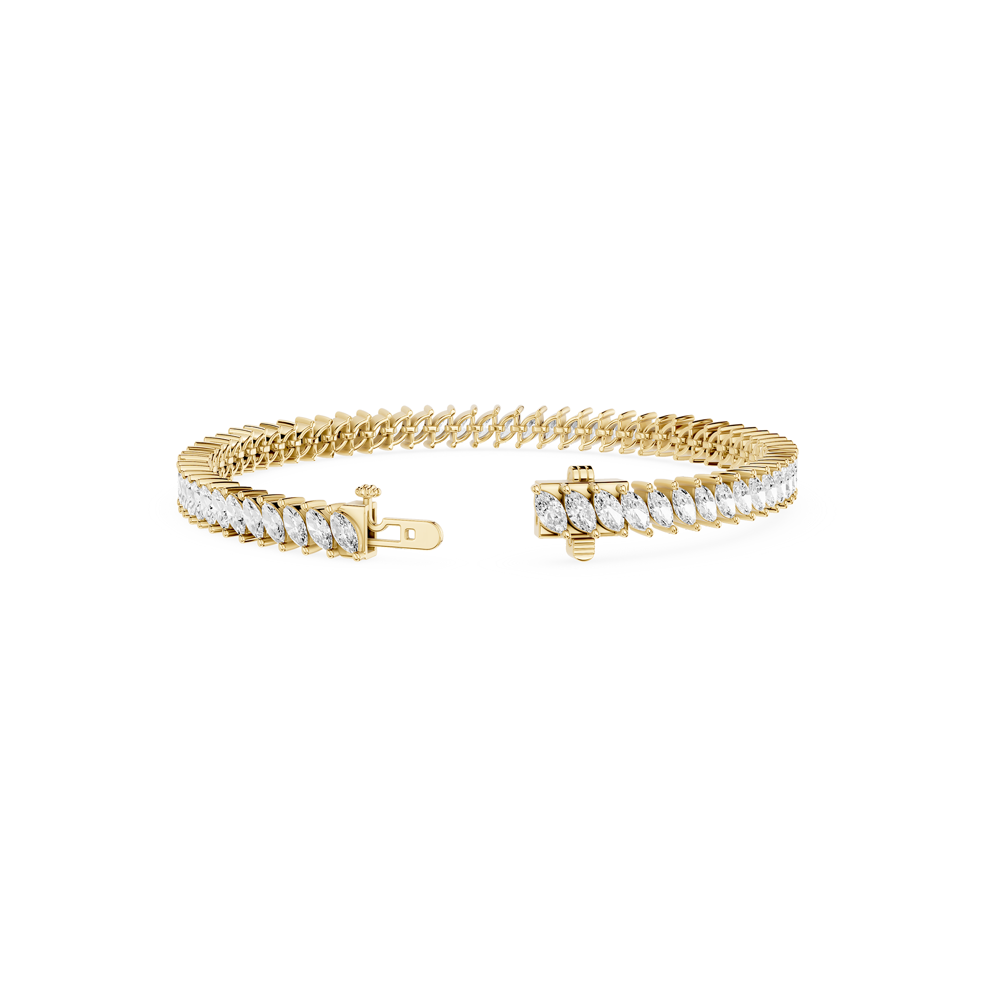 Lab Grown Marquise Diamond Tennis Bracelet
