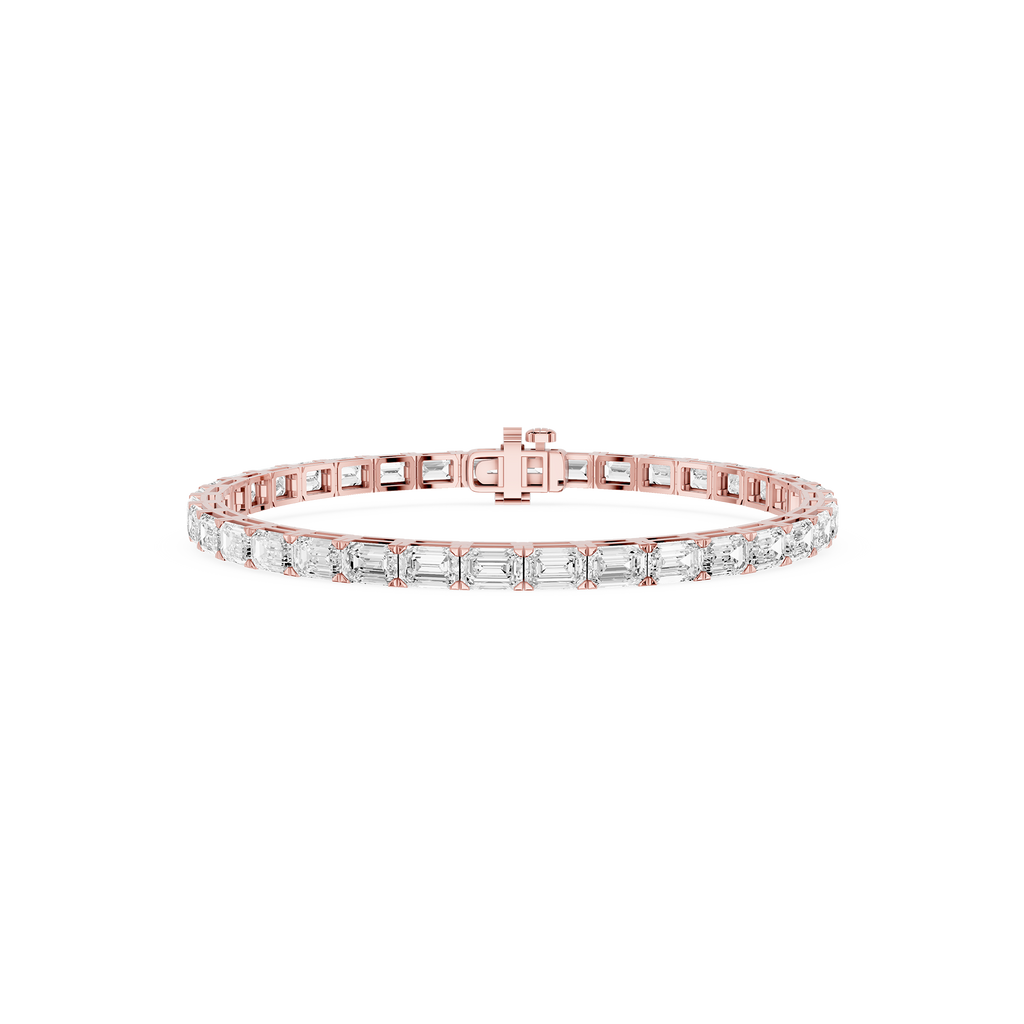 Lab Grown Emerald Cut Diamond Tennis Bracelet