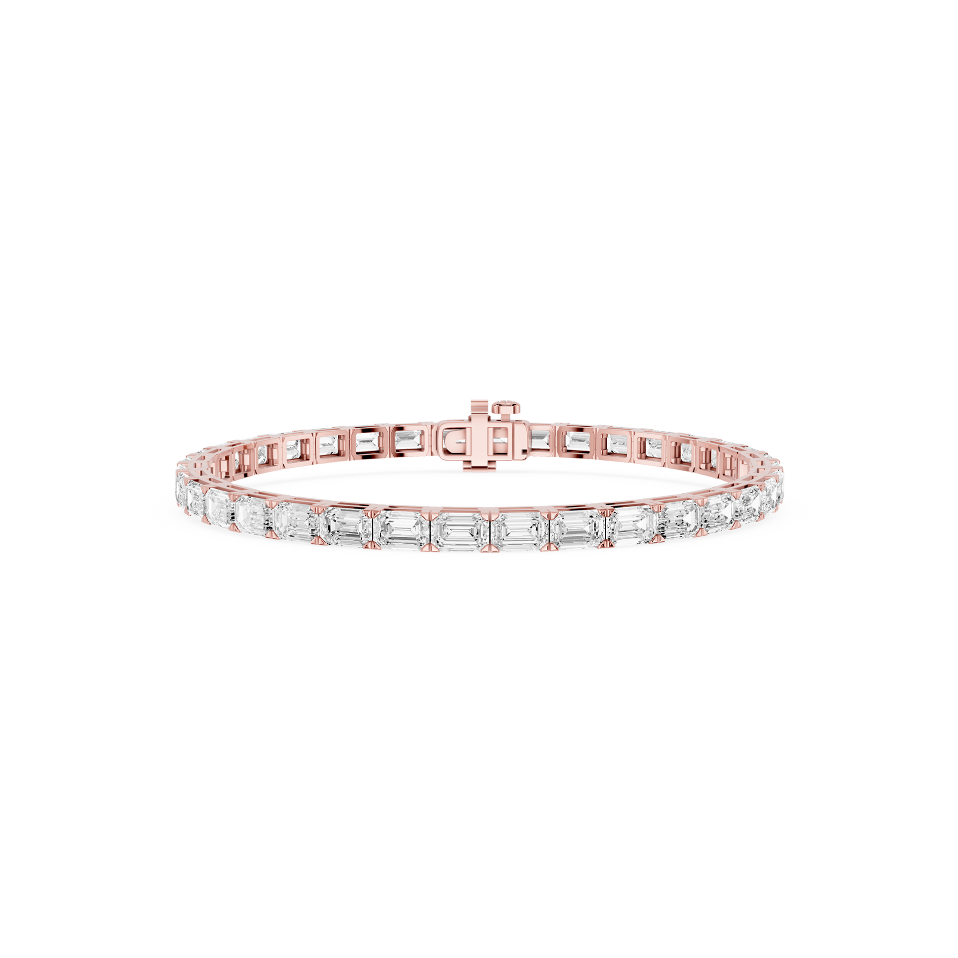 Lab Grown Emerald Cut Diamond Tennis Bracelet