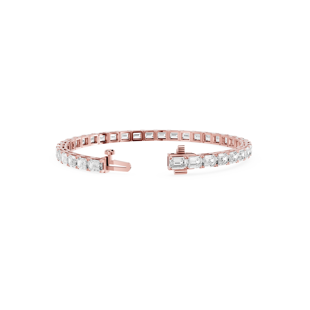 Lab Grown Emerald Cut Diamond Tennis Bracelet