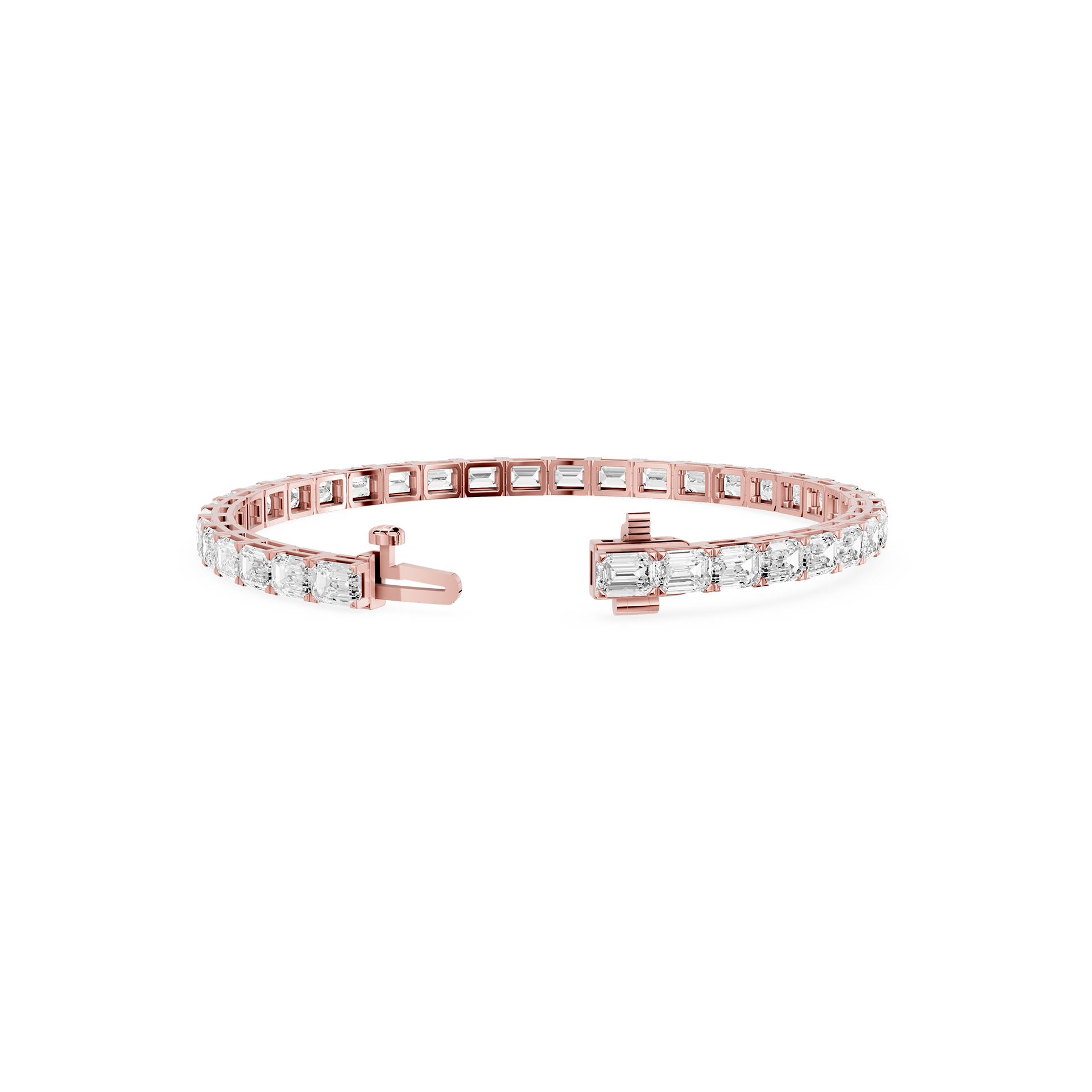 Lab Grown Emerald Cut Diamond Tennis Bracelet