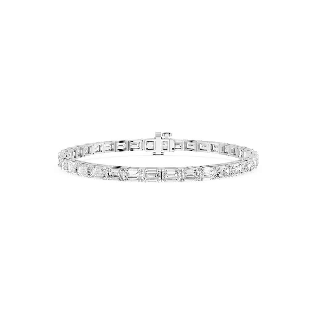 Lab Grown Emerald Cut Diamond Tennis Bracelet