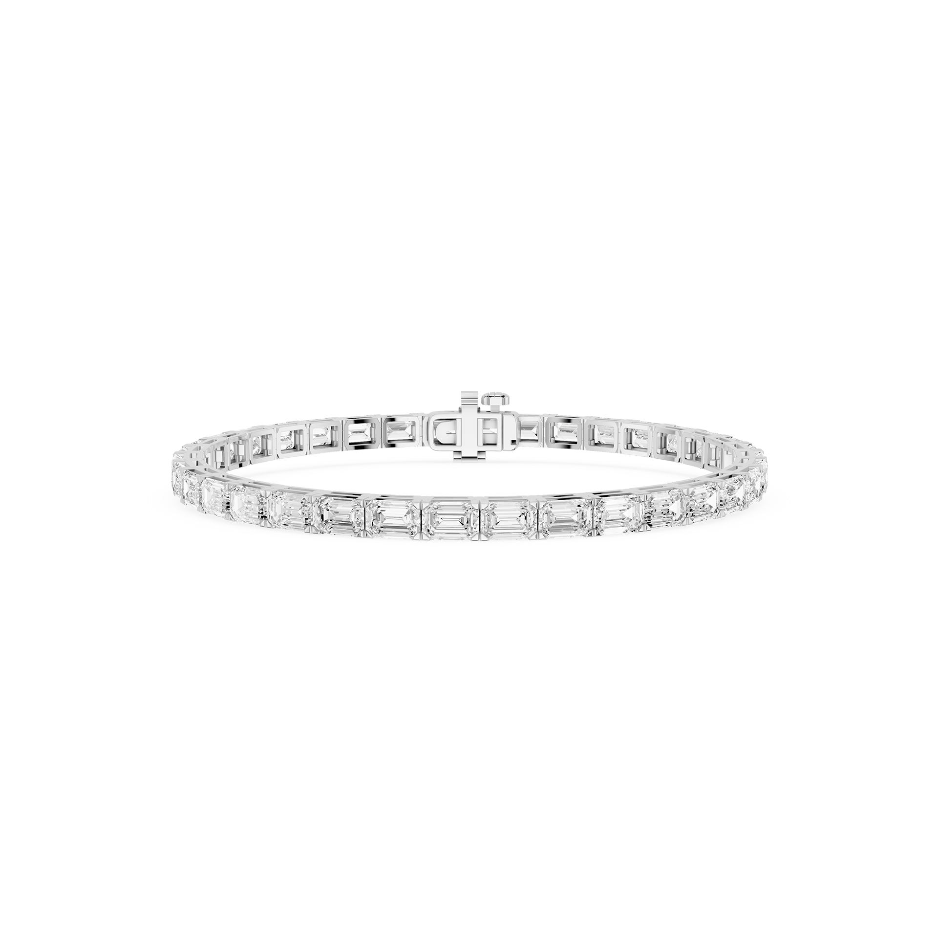 Lab Grown Emerald Cut Diamond Tennis Bracelet