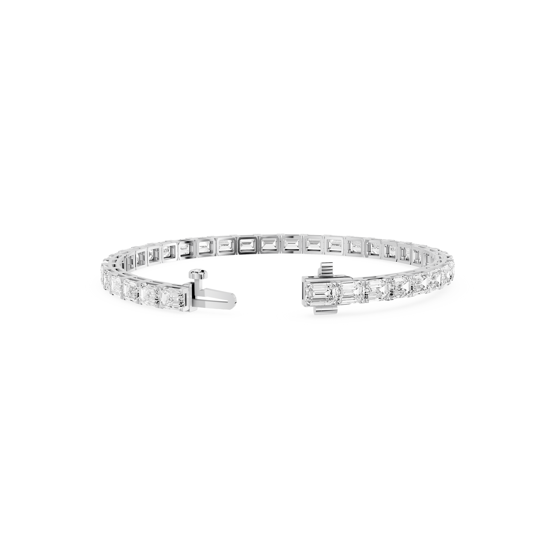 Lab Grown Emerald Cut Diamond Tennis Bracelet