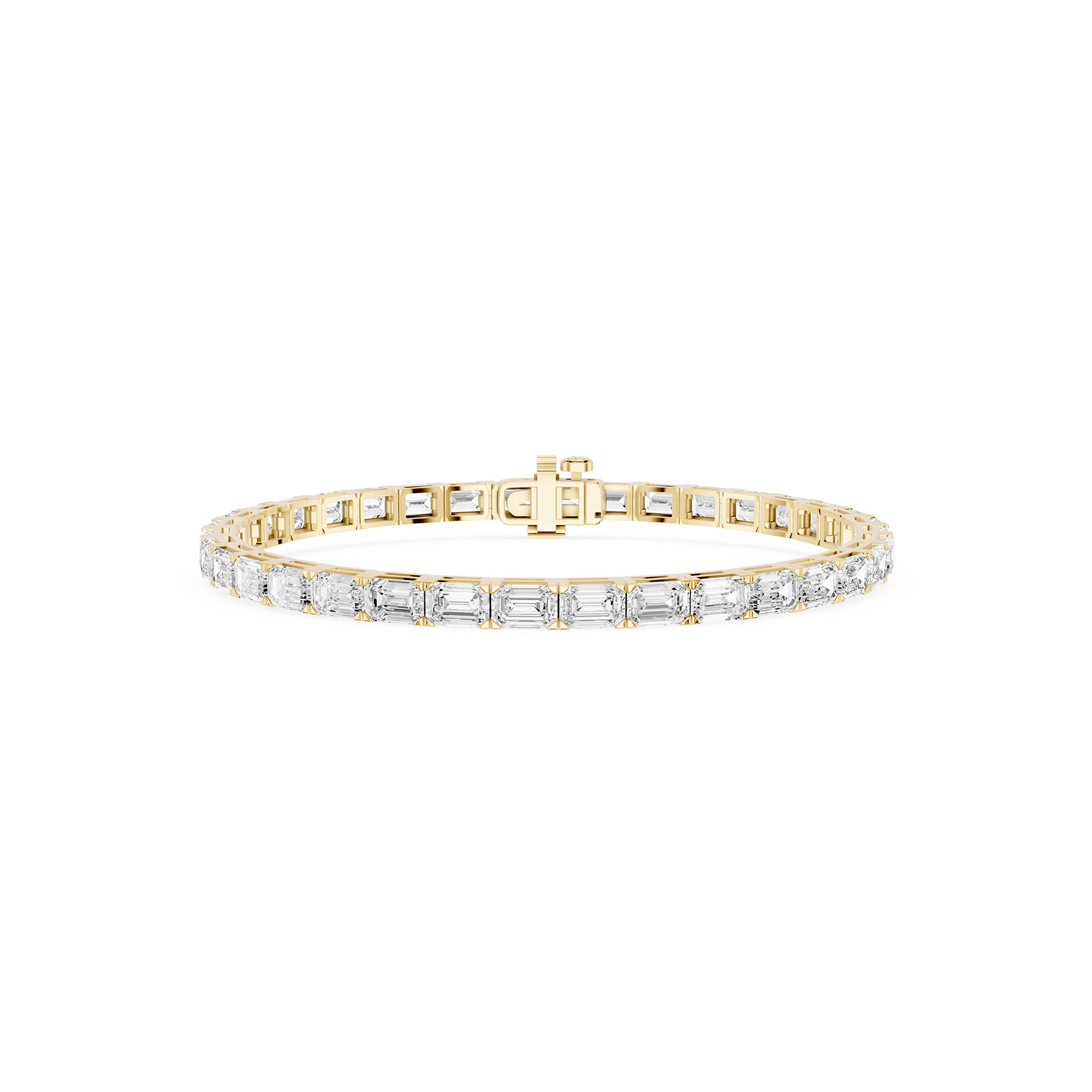 Lab Grown Emerald Cut Diamond Tennis Bracelet