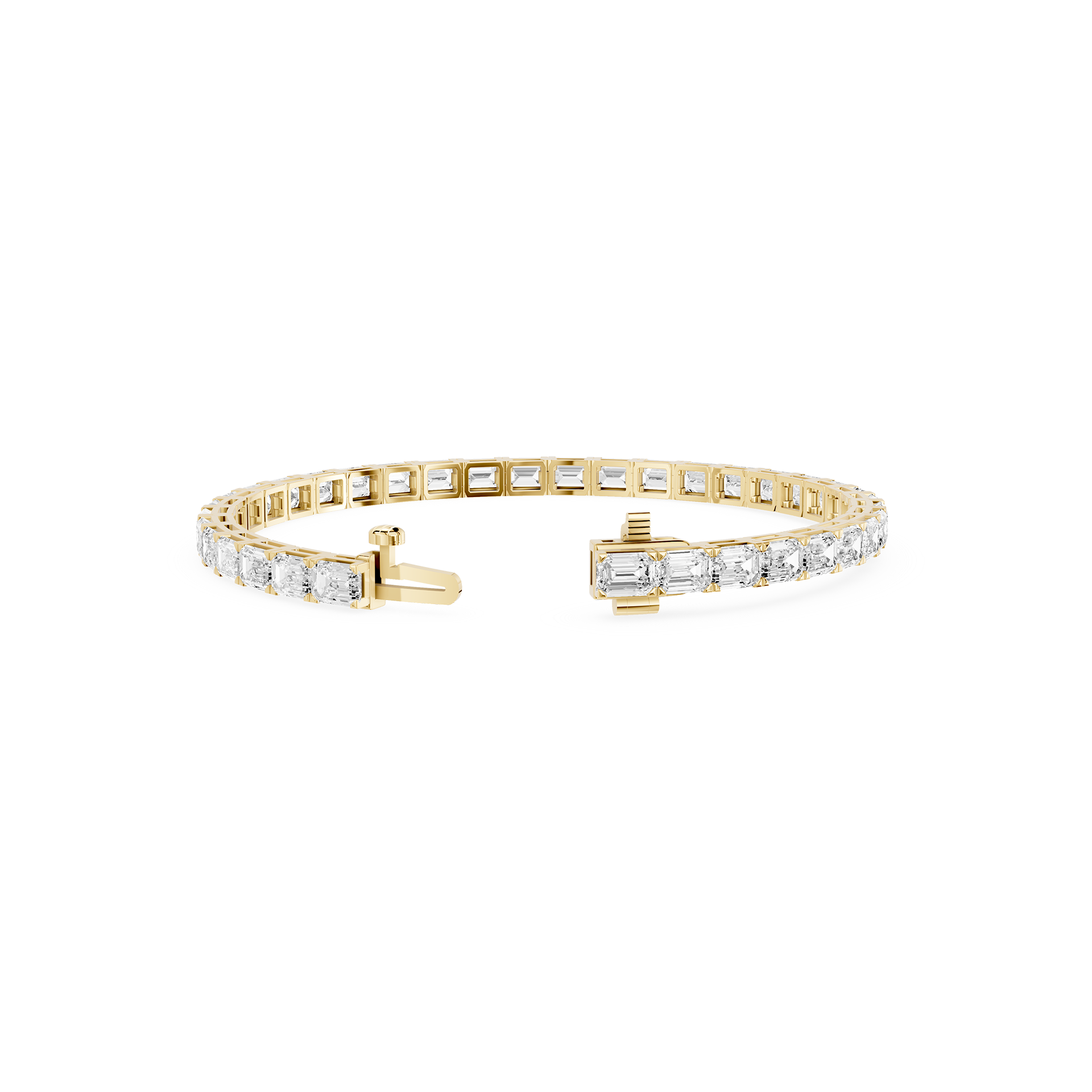 Lab Grown Emerald Cut Diamond Tennis Bracelet