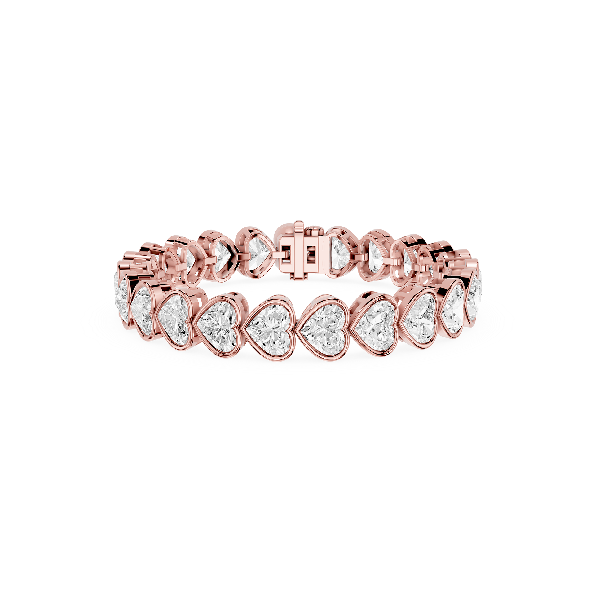 Lab Grown Heart Shape Diamond Tennis Bracelet